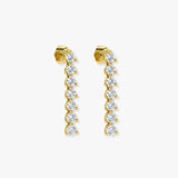 ROUND CUT 0.8 CARAT DIAMOND DROP & TRILOGY EARRINGS