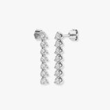ROUND CUT 0.8 CARAT DIAMOND DROP & TRILOGY EARRINGS