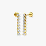 ROUND CUT 0.8 CARAT DIAMOND DROP & TRILOGY EARRINGS