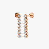 ROUND CUT 0.8 CARAT DIAMOND DROP & TRILOGY EARRINGS