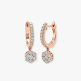 ROUND CUT 0.9 CARAT DIAMOND CLUSTER HOOP DROP & TRILOGY EARRINGS LM JEWELLERY