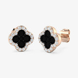 ROUND CUT & BLACK DIAMOND 0.72 CARAT DIAMOND EARRINGS