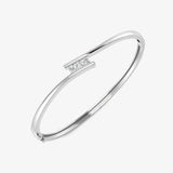 ROUND DIAMOND 0.36 CARAT THREE STONE CROSS OVER BANGLE LM JEWELLERY