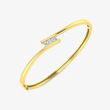 ROUND DIAMOND 0.36 CARAT THREE STONE CROSS OVER BANGLE LM JEWELLERY