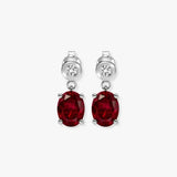 RUBY DROP EARRINGS IN 9K WHITE GOLD