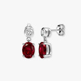RUBY DROP EARRINGS IN 9K WHITE GOLD