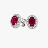 RUBY HALO STUD EARRINGS