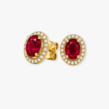 RUBY HALO STUD EARRINGS