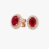 RUBY HALO STUD EARRINGS