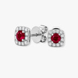 RUBY HALO STUD EARRINGS