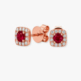 RUBY HALO STUD EARRINGS HEERA DIAMONDS