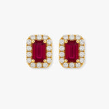 RUBY HALO STUD EARRINGS