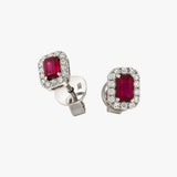 RUBY HALO STUD EARRINGS