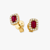 RUBY HALO STUD EARRINGS
