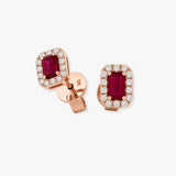 RUBY HALO STUD EARRINGS