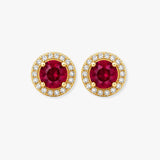 RUBY HALO STUD EARRINGS