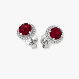 RUBY HALO STUD EARRINGS