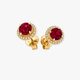 RUBY HALO STUD EARRINGS