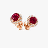 RUBY HALO STUD EARRINGS