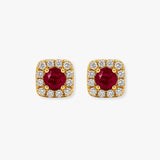 RUBY HALO STUD EARRINGS