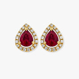 RUBY HALO STUD EARRINGS