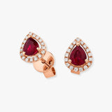 RUBY HALO STUD EARRINGS