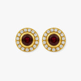 RUBY HALO STUD EARRINGS