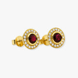 RUBY HALO STUD EARRINGS
