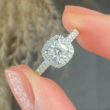 "Renovia" 0.51 Carat Cushion Cut Natural Diamond Shoulder Engagement Ring MDC1290