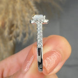 "Renovia" 0.51 Carat Cushion Cut Natural Diamond Shoulder Engagement Ring MDC1290