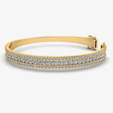 Round Brilliant 4.05 Carat Diamond 3 Rows Bangle BAN1D HEERA DIAMONDS