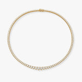 Round Brilliant Cut Diamond Tennis Necklace NT1HG