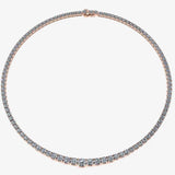 Round Brilliant Cut Graduating Diamond 4 Prong Set Tennis Necklace NT1FG