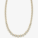 Round Brilliant Cut Graduating Diamond Half Illusion Set Necklace NT3HG