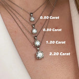 Round Brilliant Cut Solitaire Diamond Pendant With 18 Inches Chain PCC4B HEERA DIAMONDS