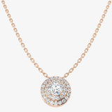 Round Brilliant Diamond Double Halo Necklaces