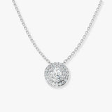 Round Brilliant Diamond Double Halo Necklaces