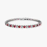 Round Brilliant Diamond and Ruby 3 Claw Bracelet BR45512DR