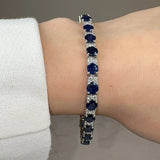 Round Brilliant Diamond and Sapphire 4 Claw Bracelet BRDS45345 - HEERA DIAMONDS