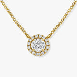 Round Cut Diamond with Halo Pendant