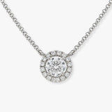 Round Cut Diamond with Halo Pendant
