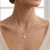 Round Cut Halo Diamond Pendant with open loop