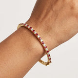 Round Ruby Diamond 1.7 Carat Gemstone Bangle