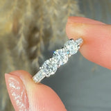"Rovina" 0.21 Carat Round Cut Natural Diamond Trilogy Shoulder Engagement Ring MDR4247