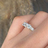 "Rovina" 0.21 Carat Round Cut Natural Diamond Trilogy Shoulder Engagement Ring MDR4247