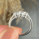 "Rovina" 0.21 Carat Round Cut Natural Diamond Trilogy Shoulder Engagement Ring MDR4247