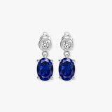 SAPPHIRE DROP EARRINGS IN 9K WHITE GOLD