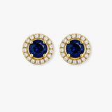 SAPPHIRE HALO STUD EARRINGS