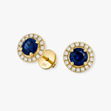 SAPPHIRE HALO STUD EARRINGS
