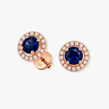 SAPPHIRE HALO STUD EARRINGS